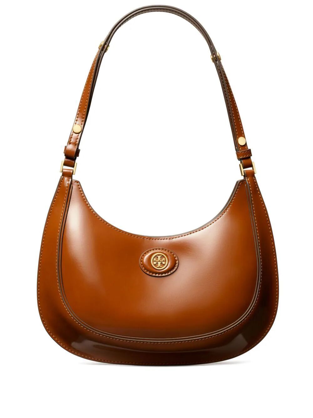 Tory Burch Robinson Convertible Crescent Bag In Brown