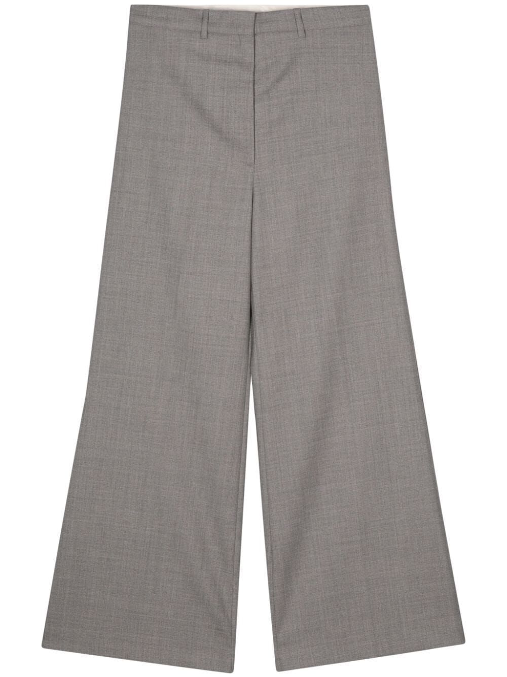 Shop Low Classic Wide Wool Trouser In Grey