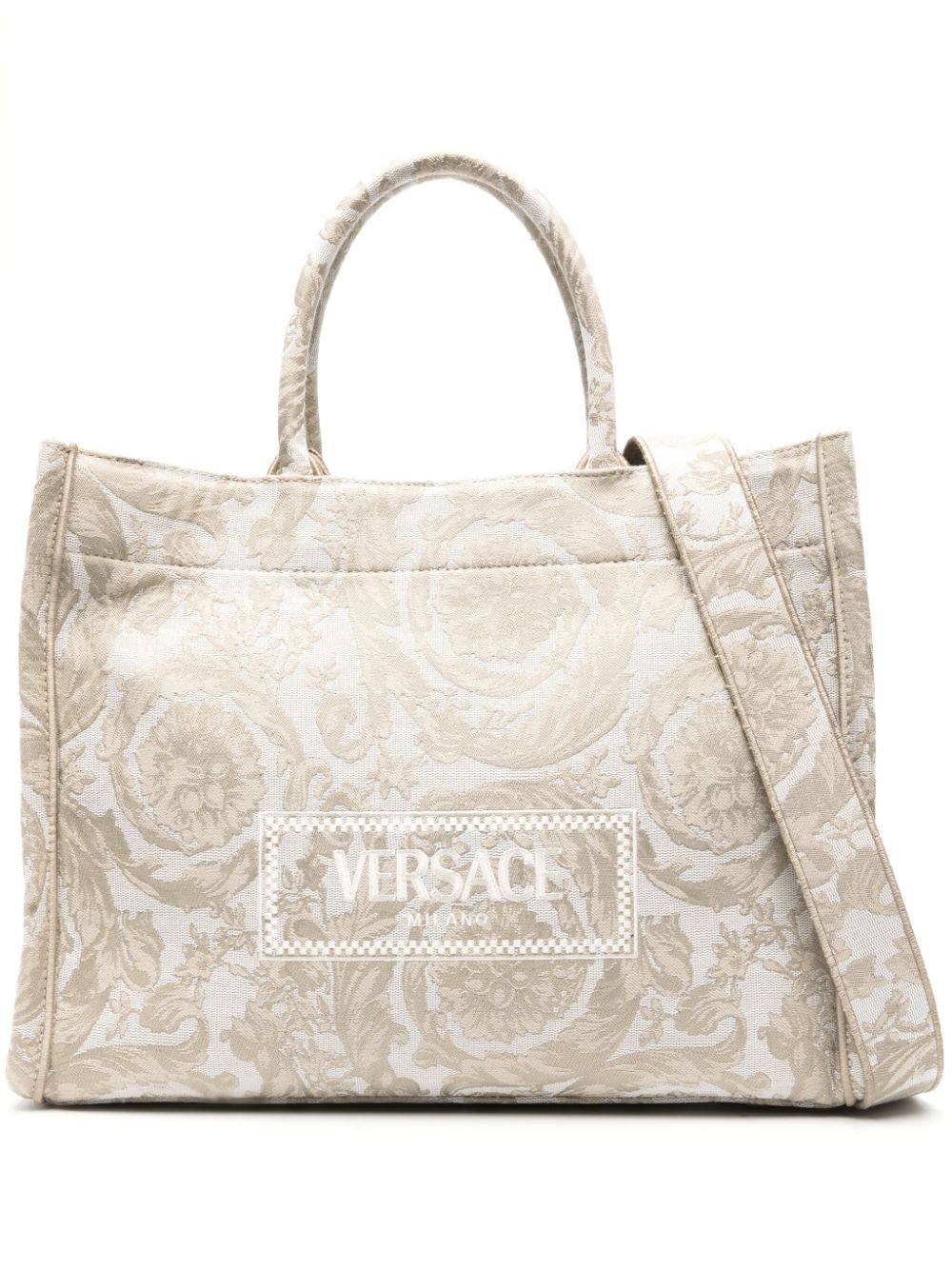 VERSACE LARGE TOTE EMBROIDERY JACQUARD,1011562.1A09741