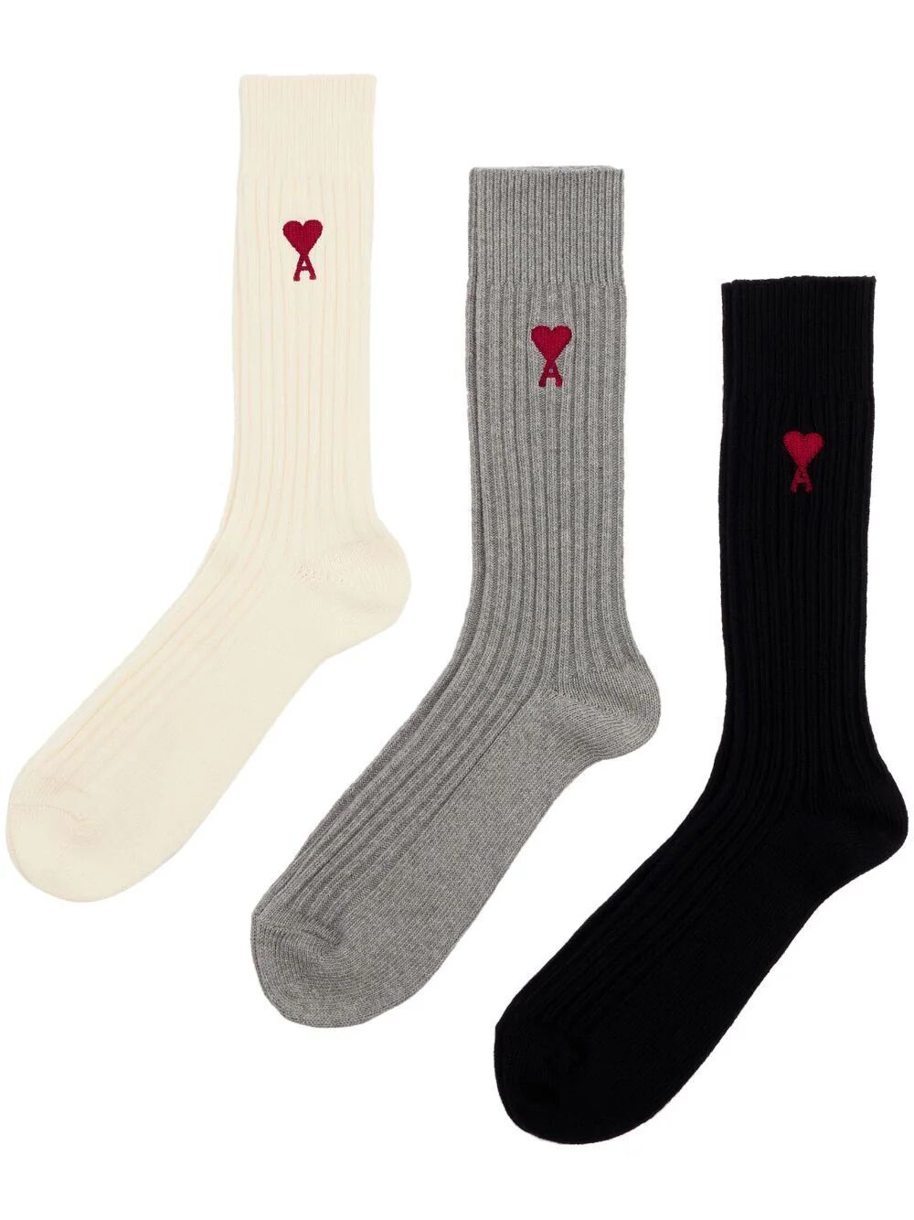 Shop Ami Alexandre Mattiussi Three Pack Adc Socks In Multicolour