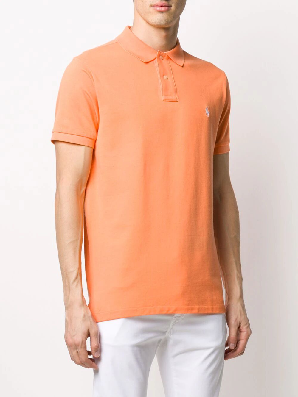 Shop Polo Ralph Lauren Slim Fit Polo In Yellow & Orange