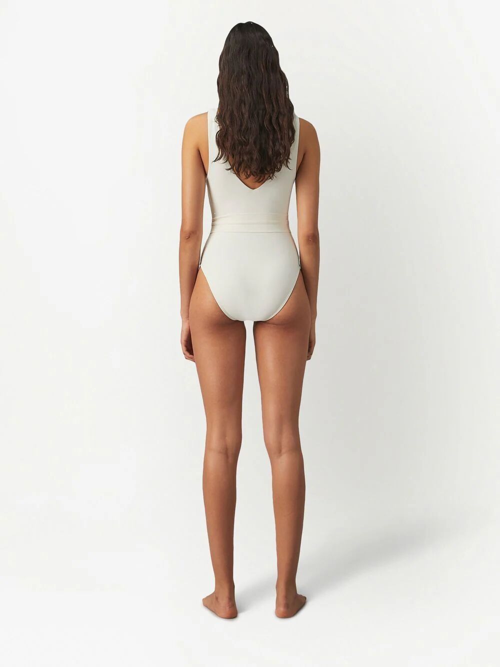 Shop Tory Burch Miller Plunge One-piece In White