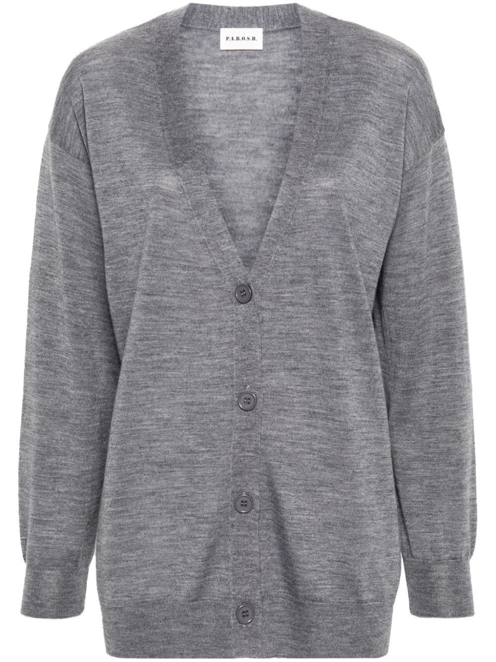 Shop P.a.r.o.s.h Oversized Cardigan In Grey