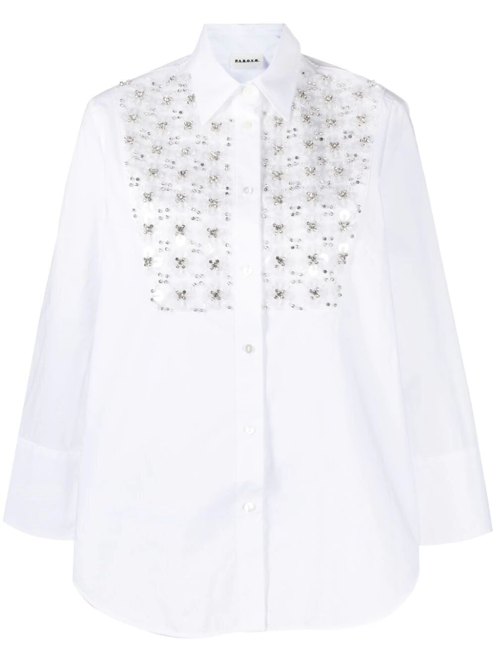 Shop P.a.r.o.s.h Shirt With Swarovsky In White