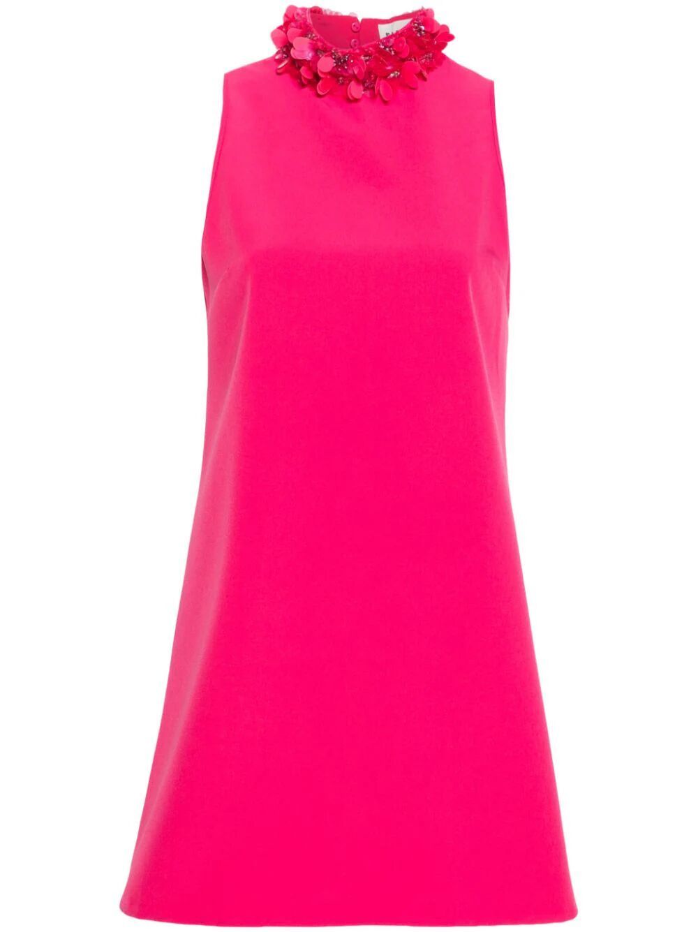 P.a.r.o.s.h Sleeveless High Neck Mini Dress With Paillettes In Pink