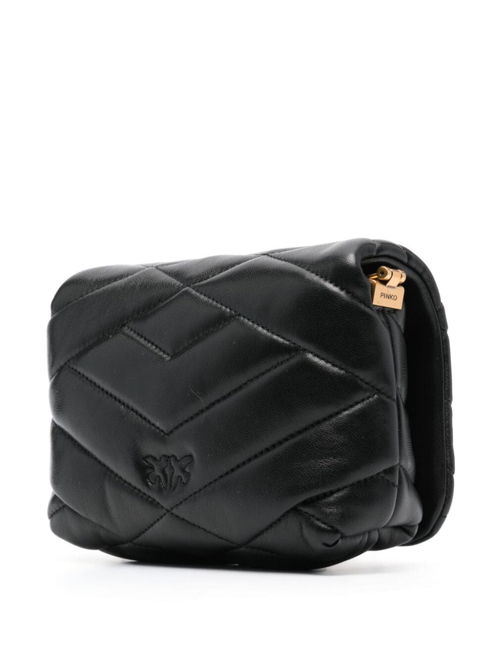 Shop Pinko Love Click Puff Baby Bag In Black