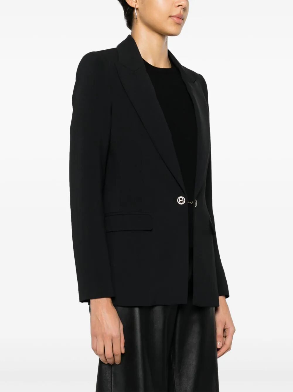 Shop Twinset Single Breasted Jacket In Black
