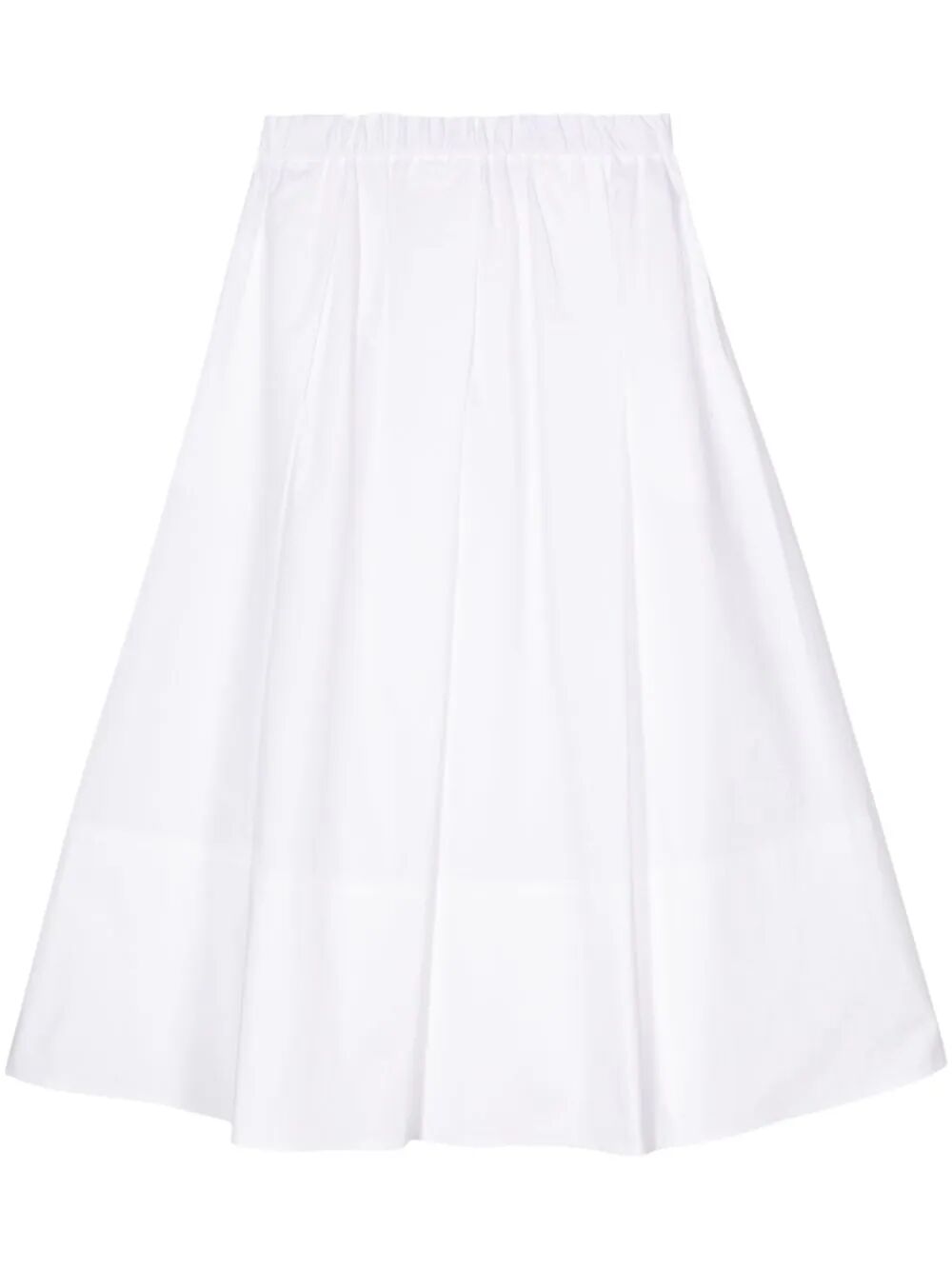 Antonelli Isotta Poplin Cotton Skirt In White