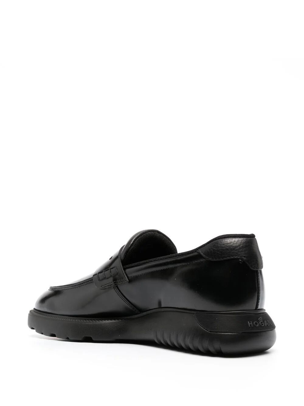 Shop Hogan H600 Loafers In Black