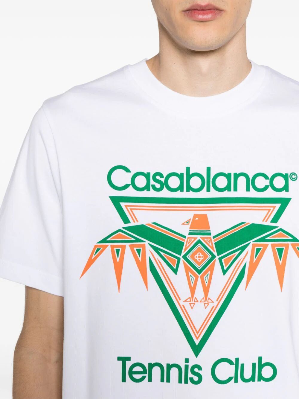 Shop Casablanca Playful Eagle Screen Printed T In White