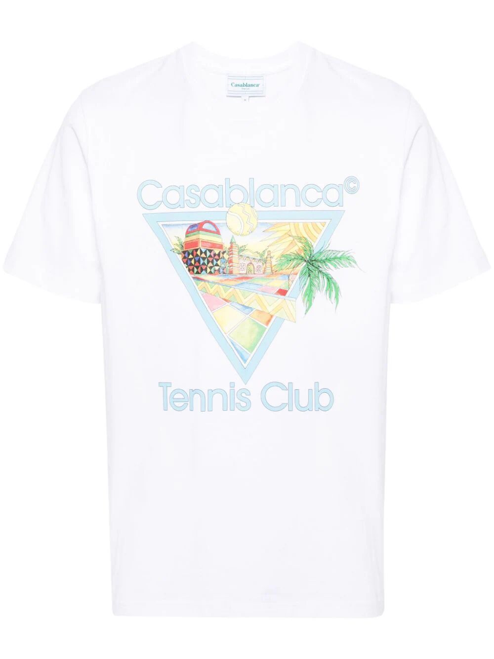 Shop Casablanca Afro Cubism Tennis Club Printed T In White
