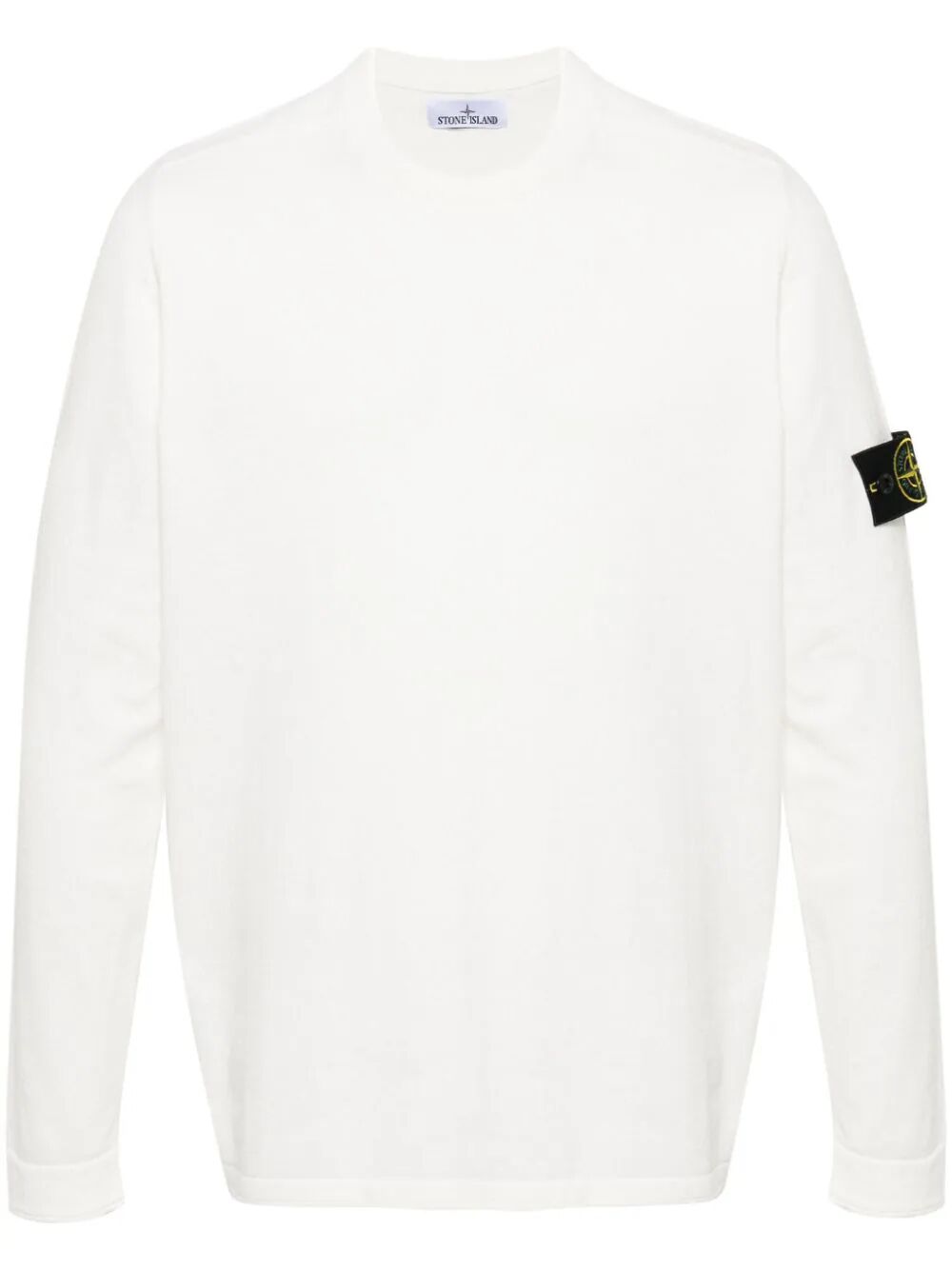 Shop Stone Island Round Neck Sweater In White