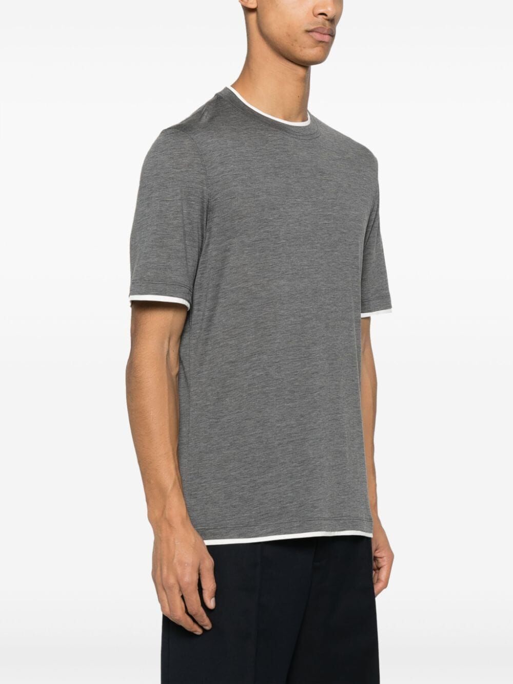 Shop Brunello Cucinelli Short Sleeves T-shirt In Grey