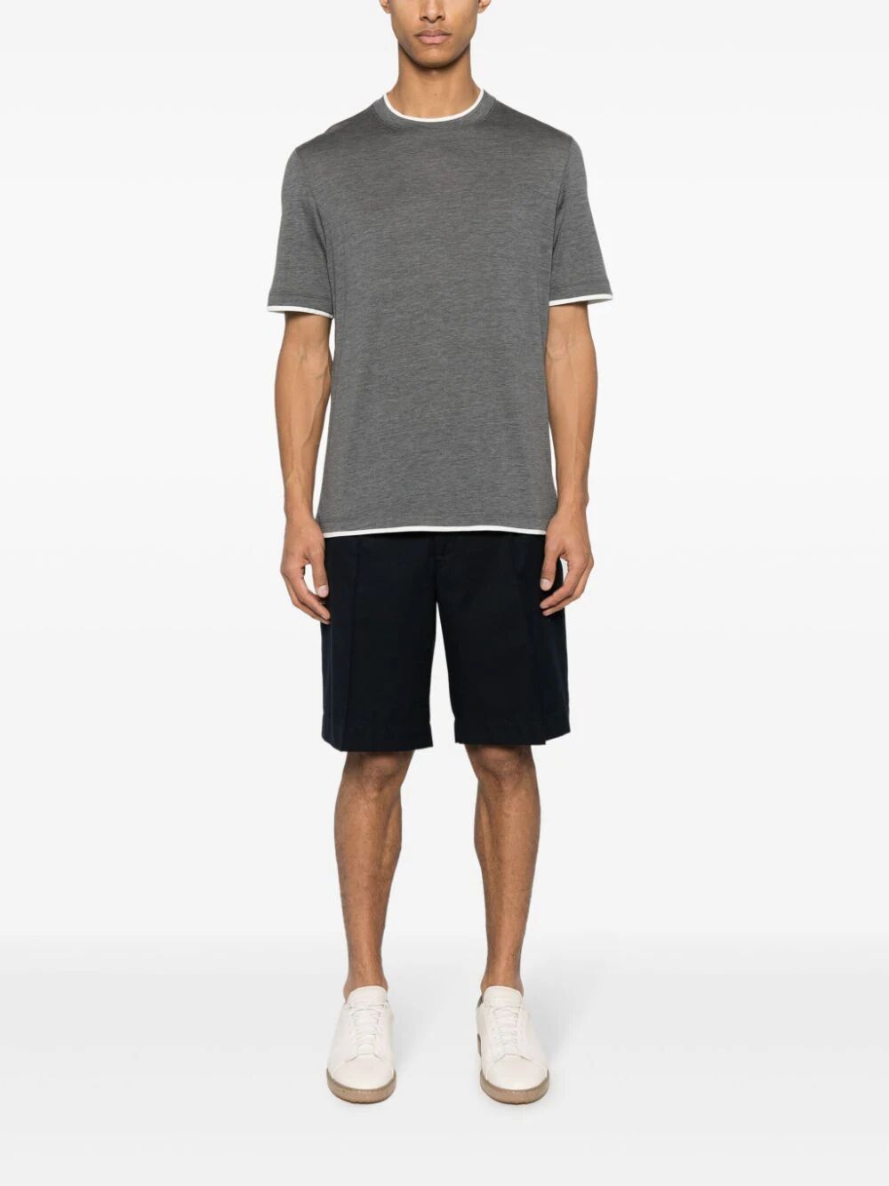 Shop Brunello Cucinelli Short Sleeves T-shirt In Grey