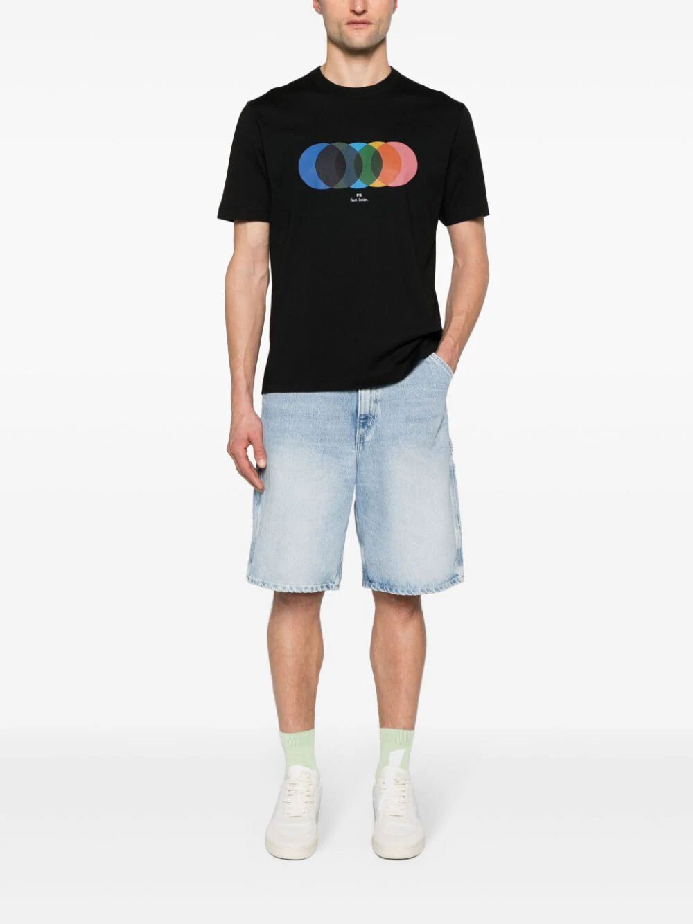 Shop Ps By Paul Smith Mens Ss Tshirt Circles In Black