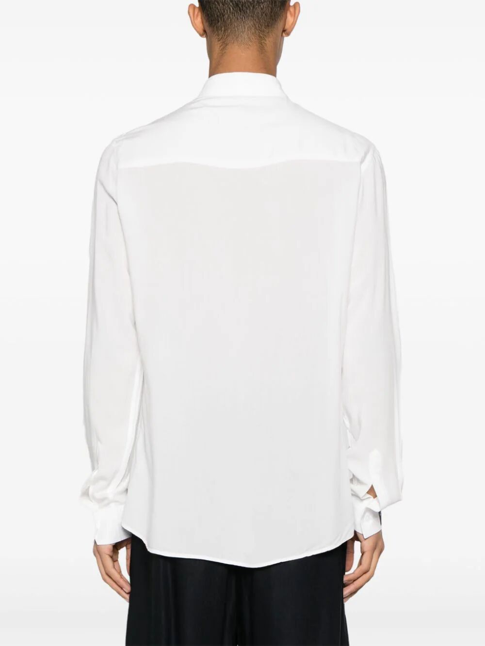 Shop Family First Long Viscose Shirt In White