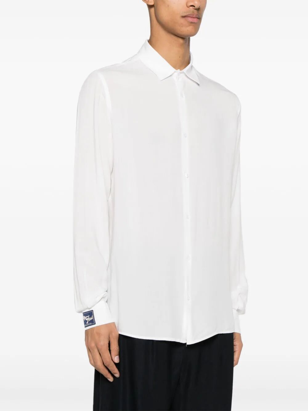 Shop Family First Long Viscose Shirt In White