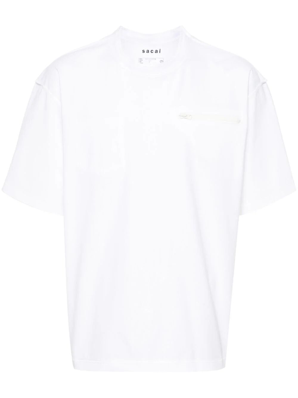Shop Sacai Cotton Jersey T-shirt In White