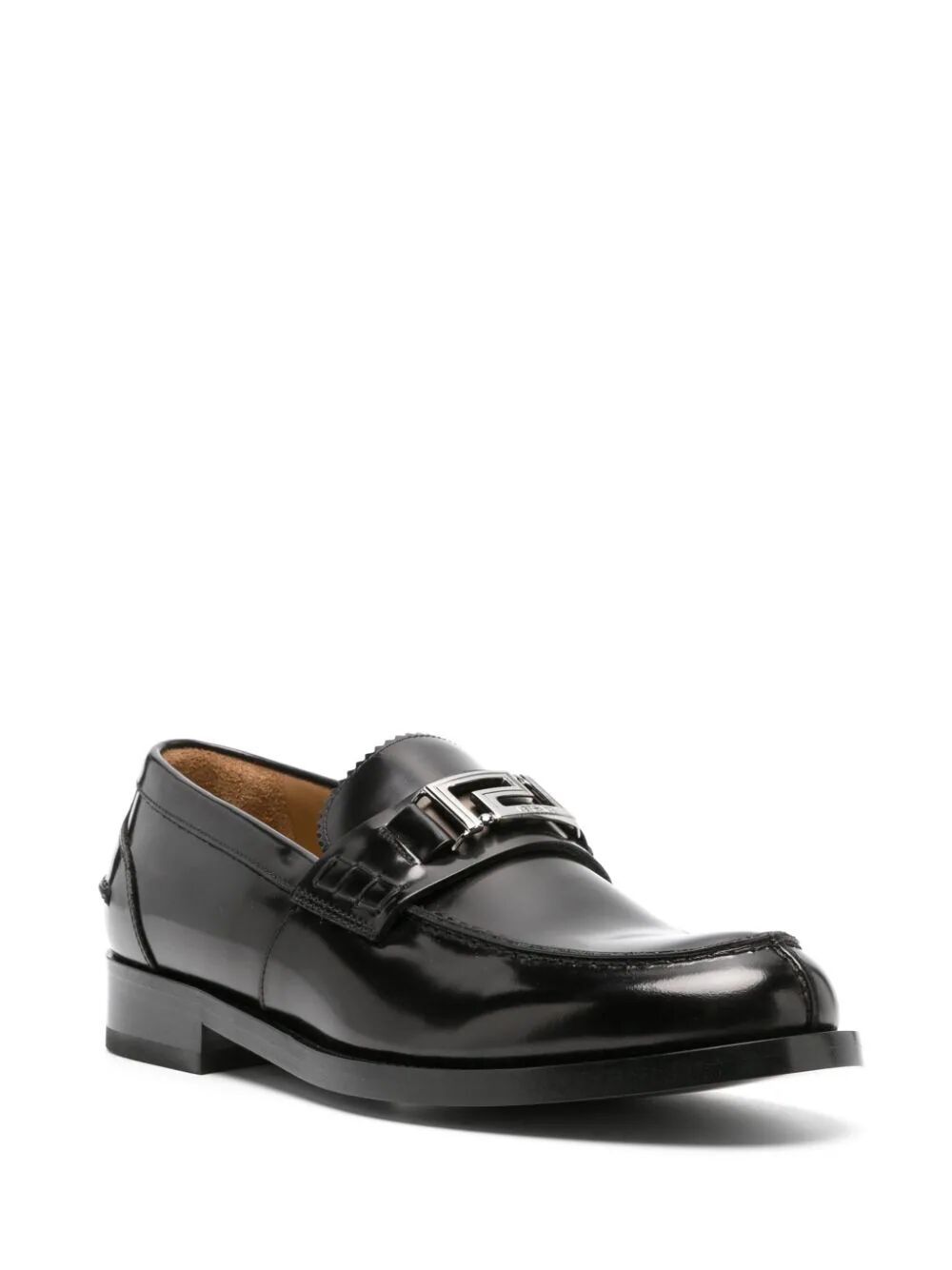 Shop Versace Loafer Calf Leather In Black