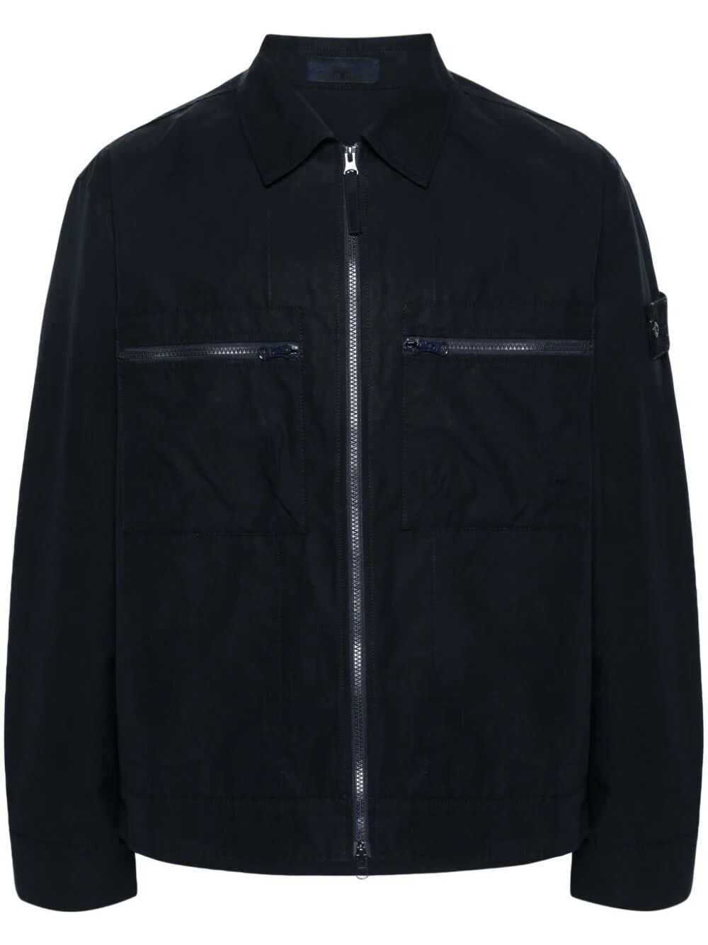 Shop Stone Island Ghost Bomber Jacket In Blue