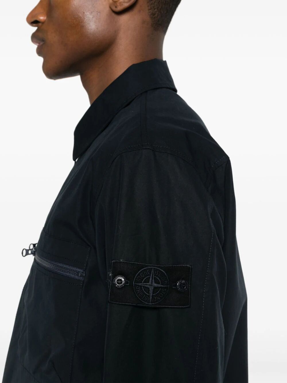 Shop Stone Island Ghost Bomber Jacket In Blue