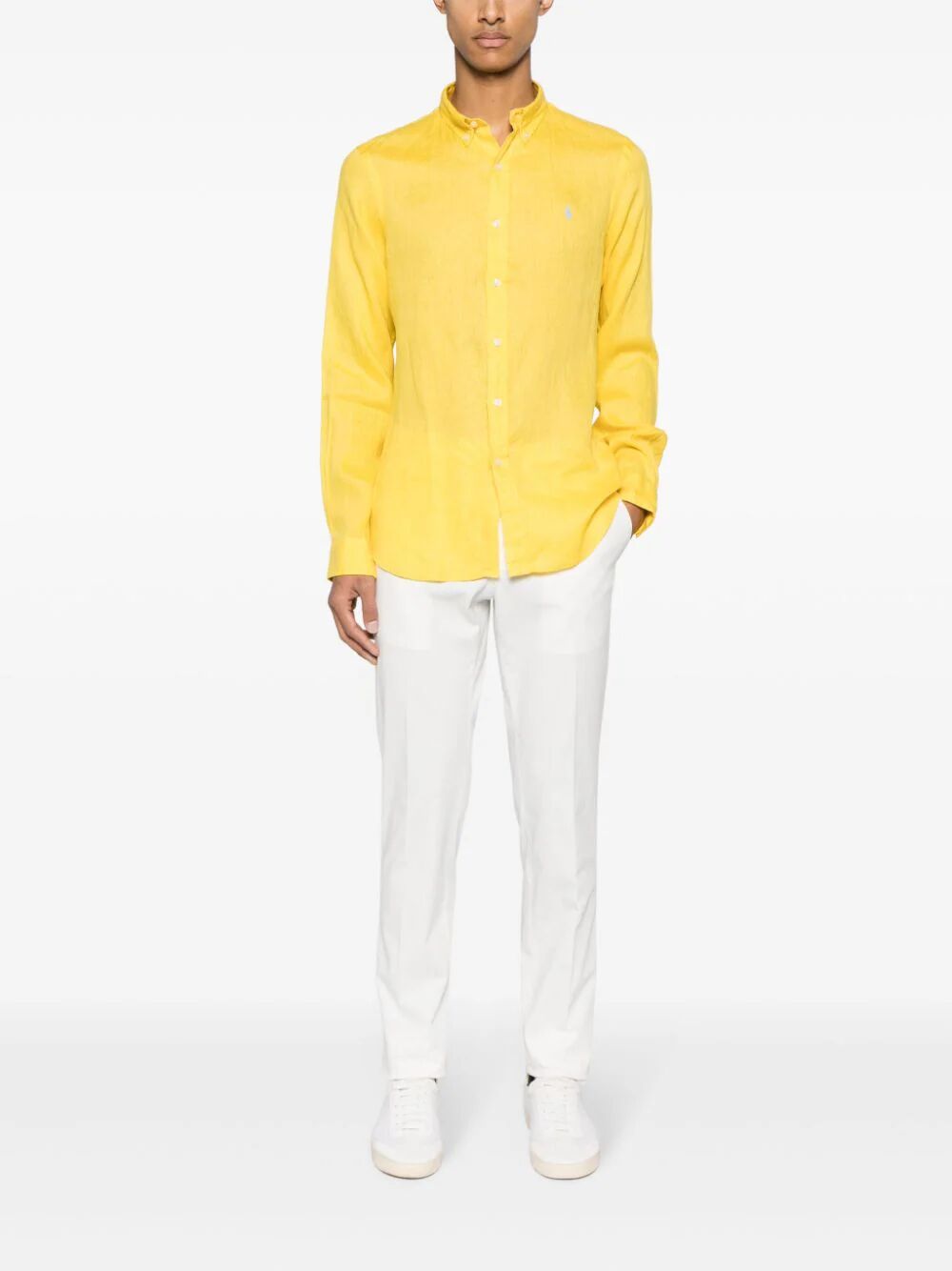Shop Polo Ralph Lauren Slim Fit Sport Shirt In Yellow & Orange