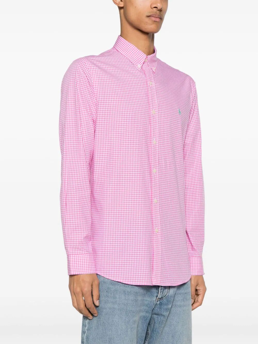 Shop Polo Ralph Lauren Slim Fit Sport Shirt In Pink & Purple