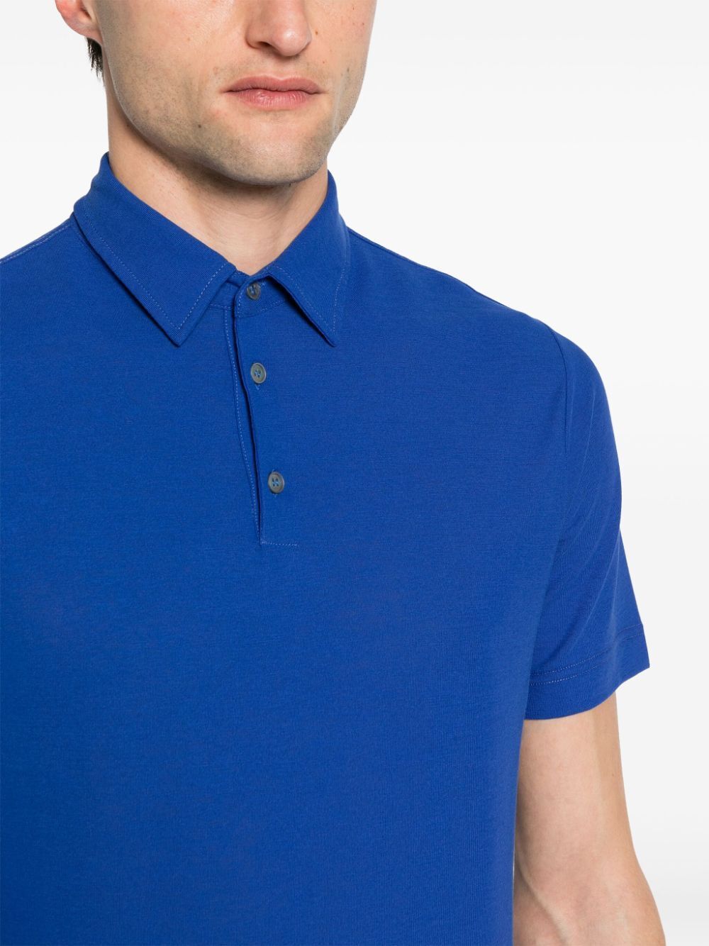 Shop Zanone Short Sleeves Polo In Blue