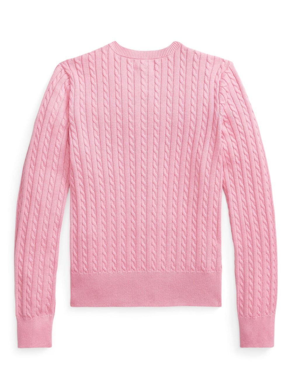 Shop Polo Ralph Lauren Mini Cable Tops Sweater In Pink & Purple