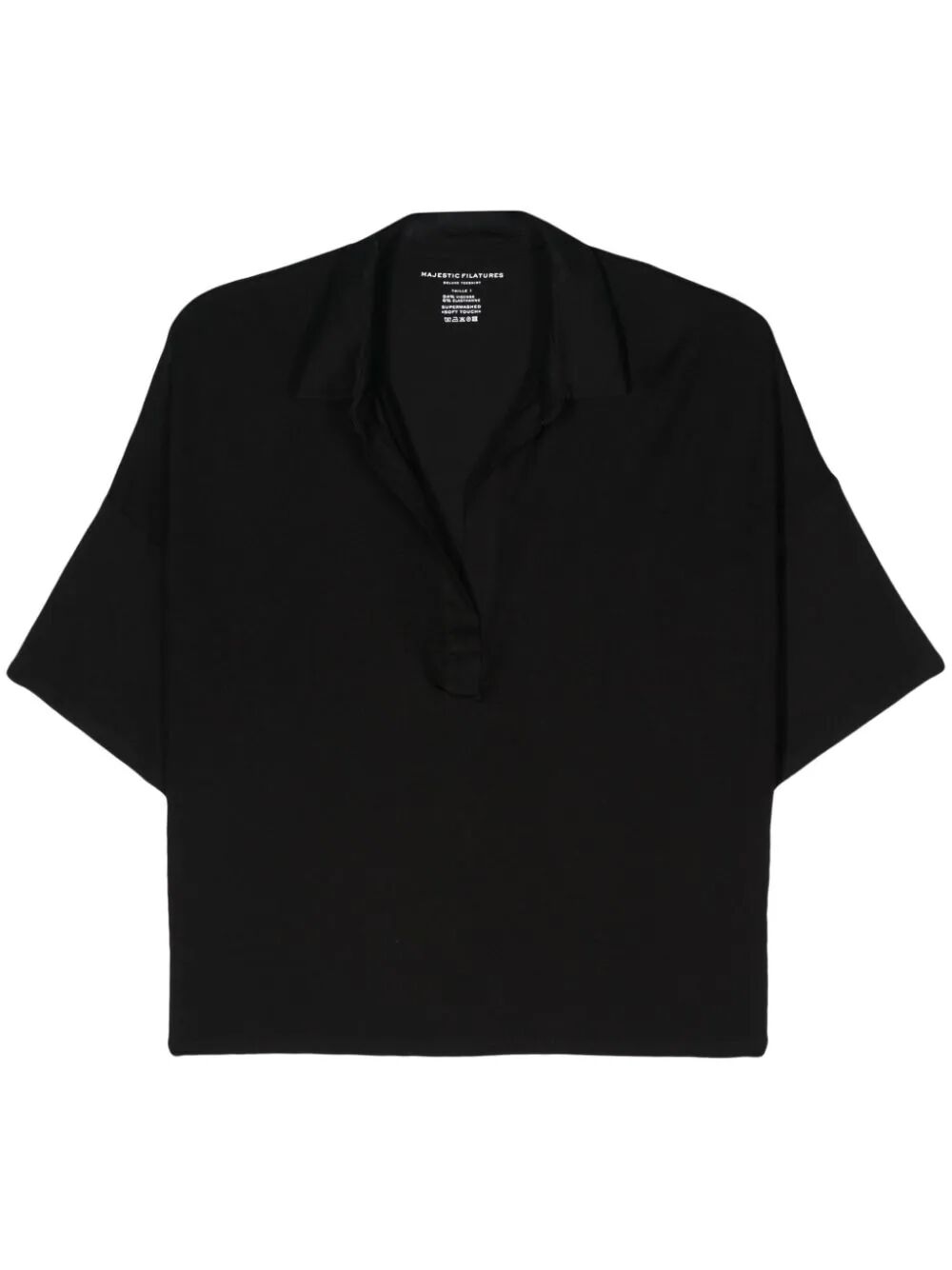 Shop Majestic Short Sleeve Polo In Black