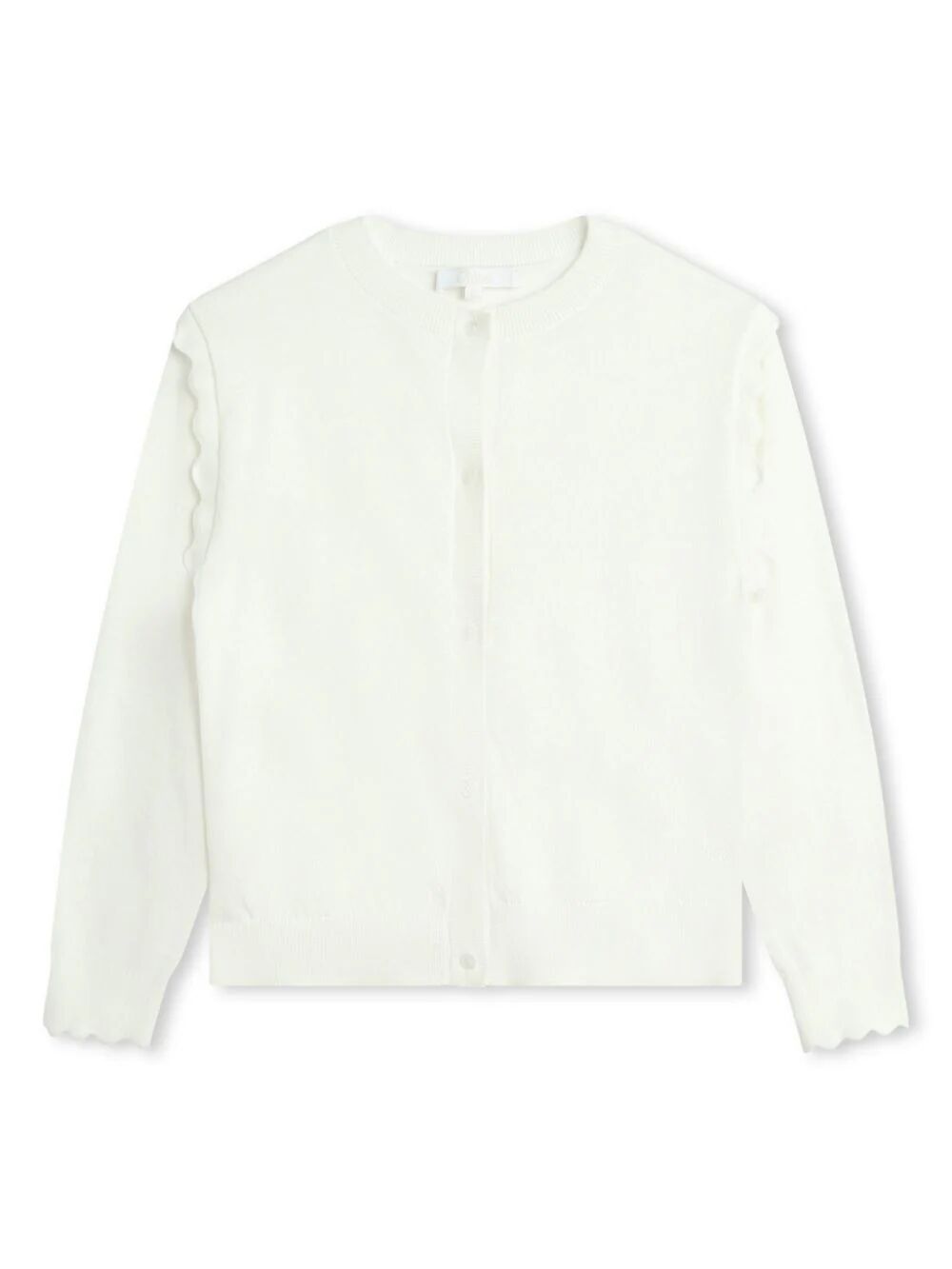 Chloé Scallop-trim Organic Cotton Cardigan In White