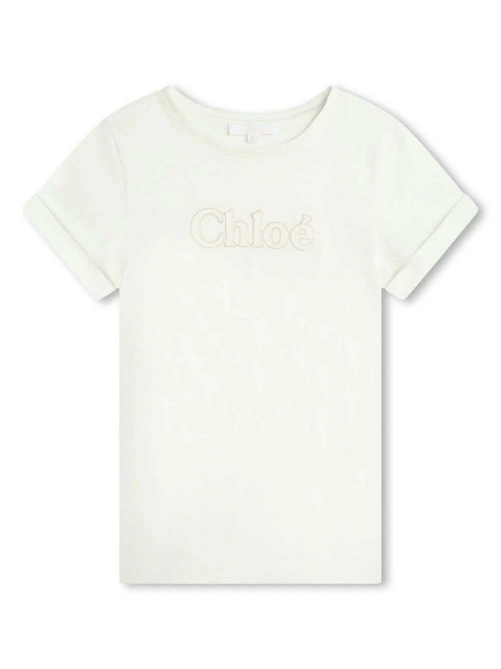 Shop Chloé Short Sleeves T-shirt In White