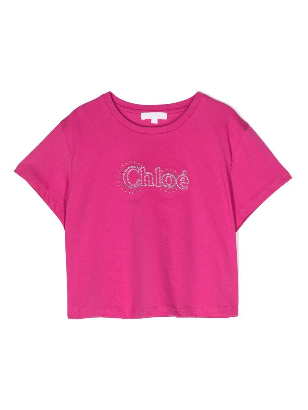 Shop Chloé Short Sleeves T In Pink & Purple