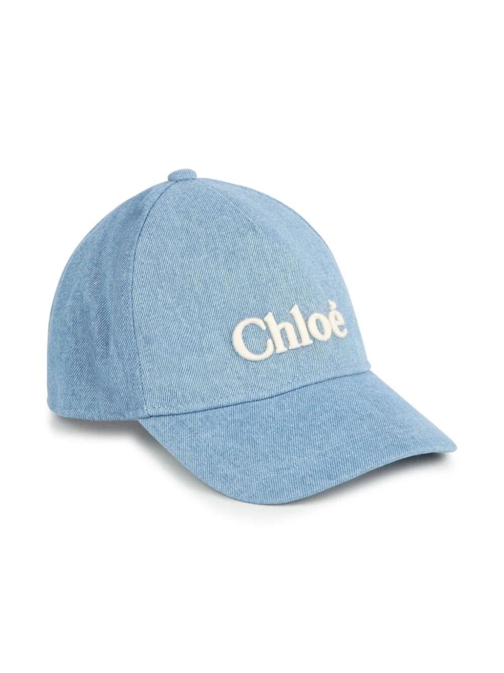 Chloé Embroidered Denim Cap In Blue