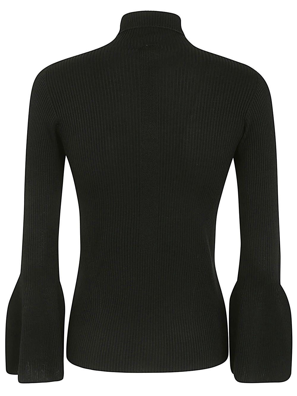 Shop Cfcl Rib Bell Sleeve Top In Black