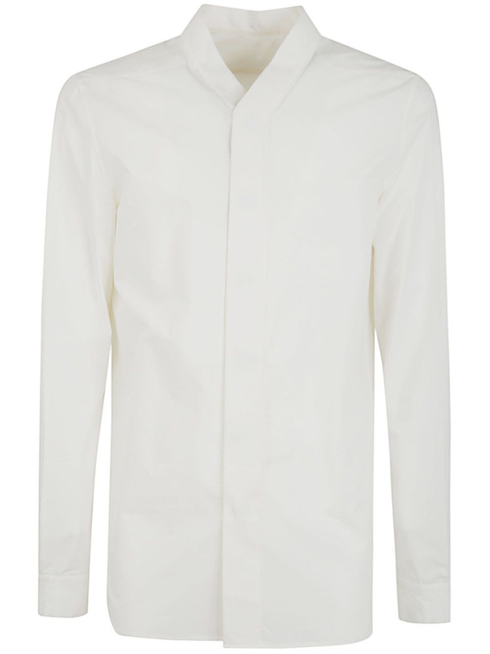 Shop Rick Owens Snap Collar Faun Shirt In White