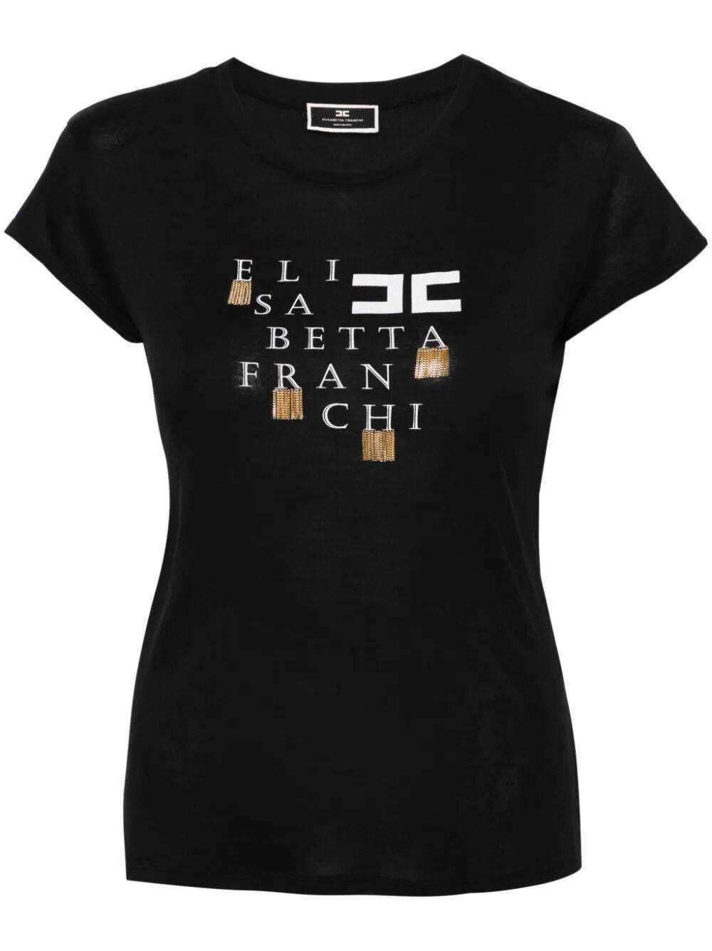 Shop Elisabetta Franchi Short Sleeves Logo T In Black