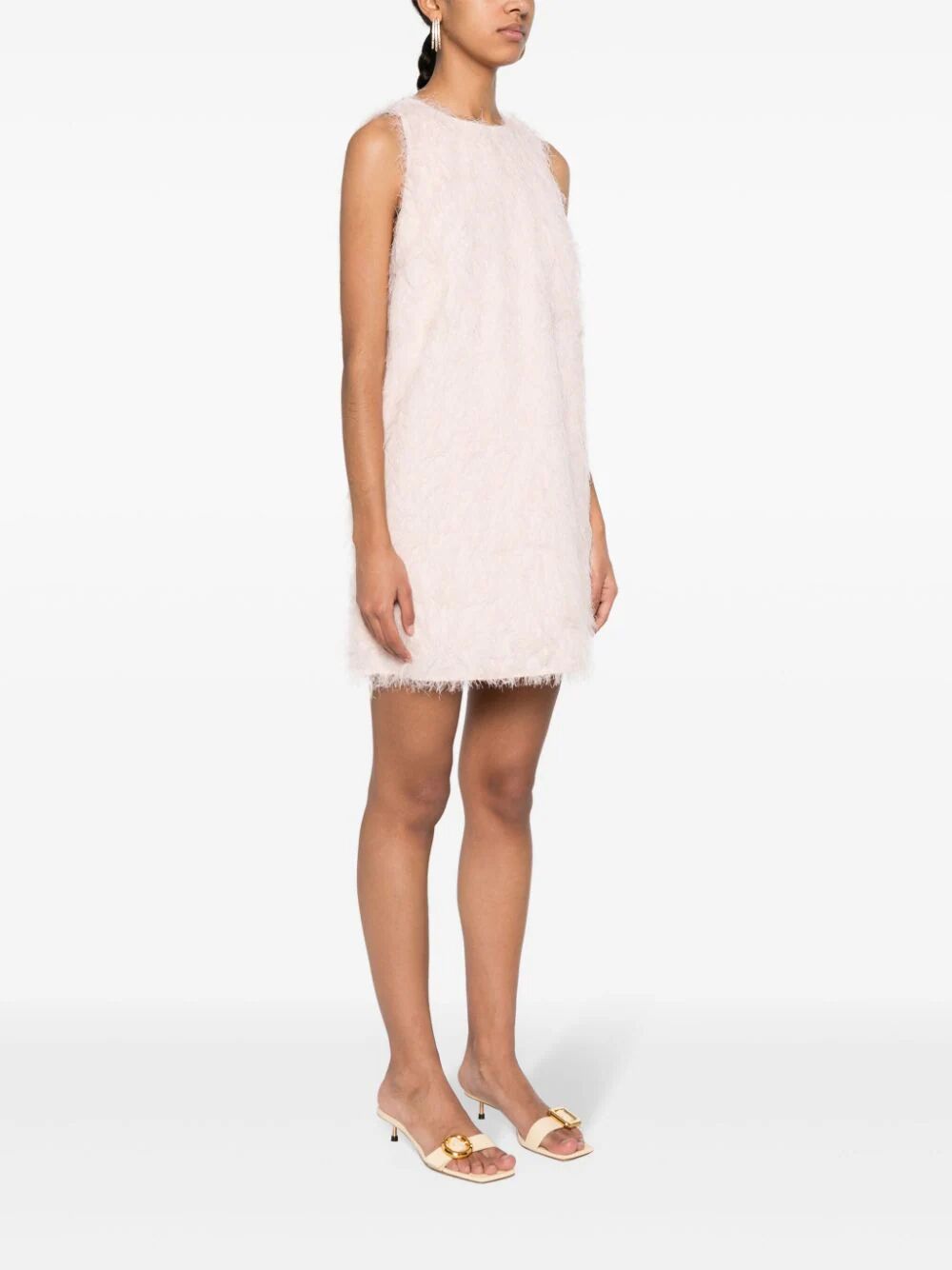 Shop Twinset Sleeveless Mini Dress With Belt In Pink & Purple
