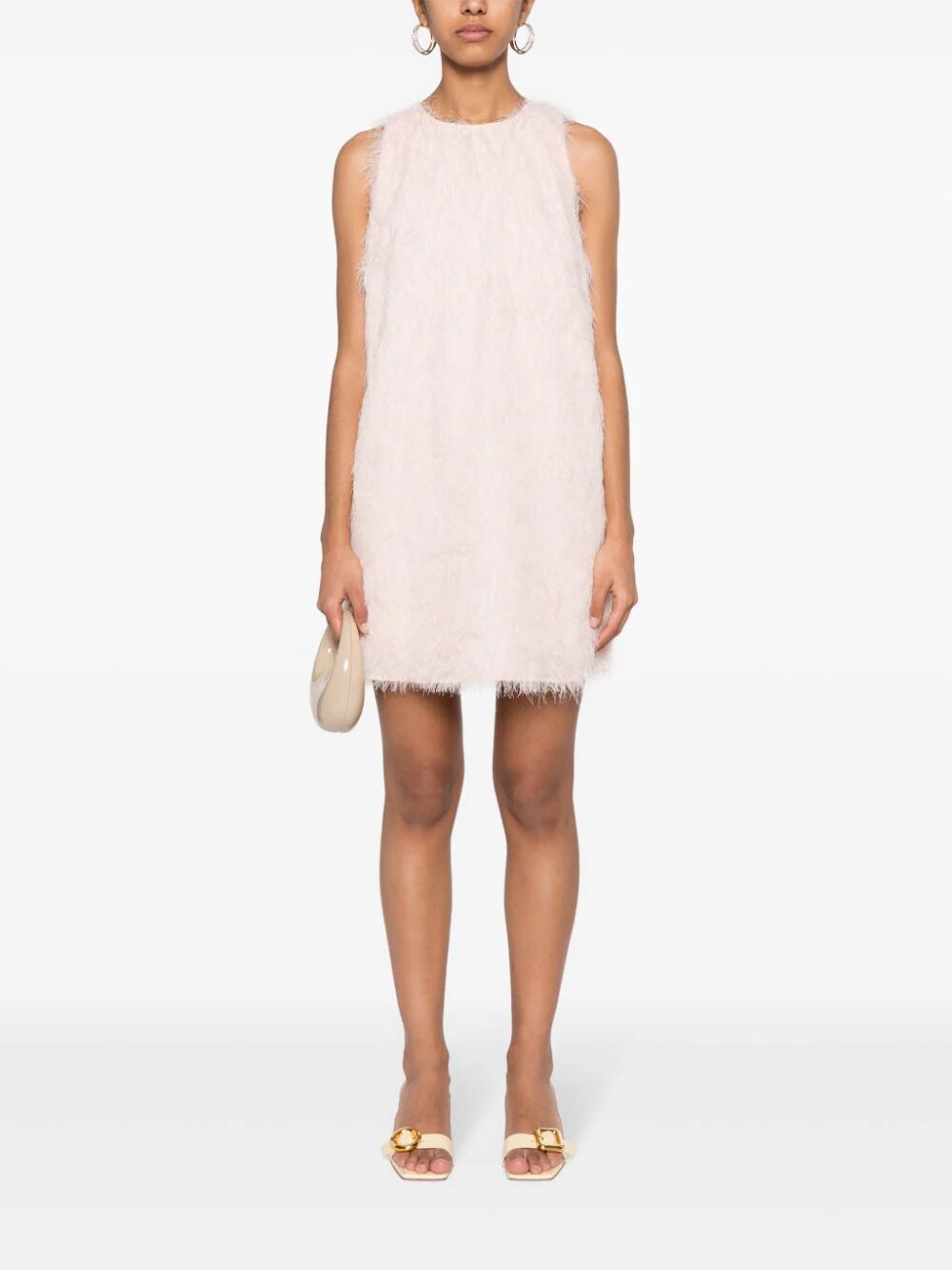 Shop Twinset Sleeveless Mini Dress With Belt In Pink & Purple