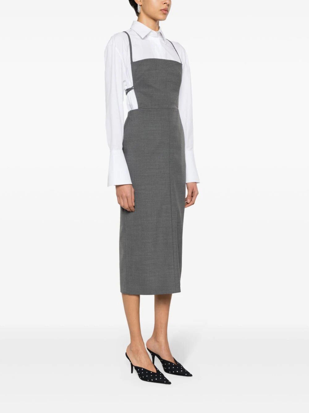 Shop Philosophy Sleeveless Long Dress In Grey