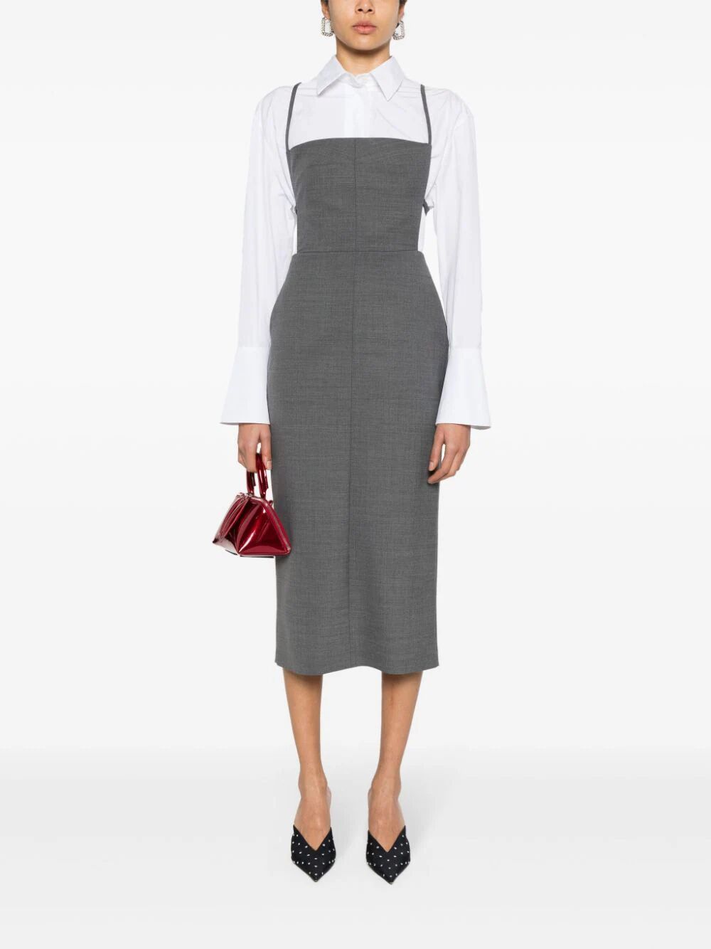 Shop Philosophy Sleeveless Long Dress In Grey