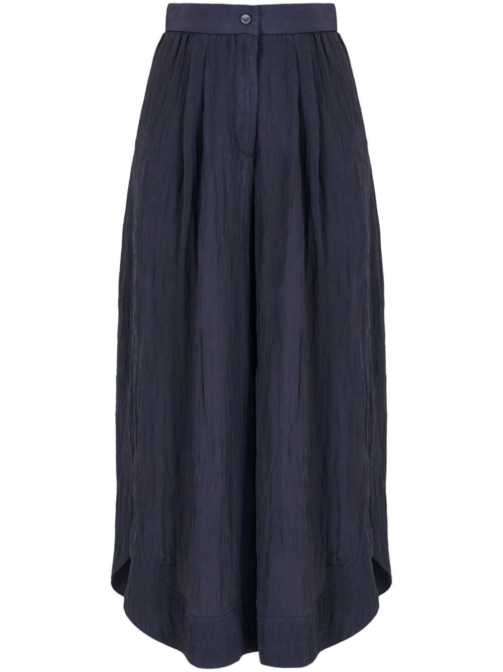 Emporio Armani Wide-leg Cropped Trousers In Blue