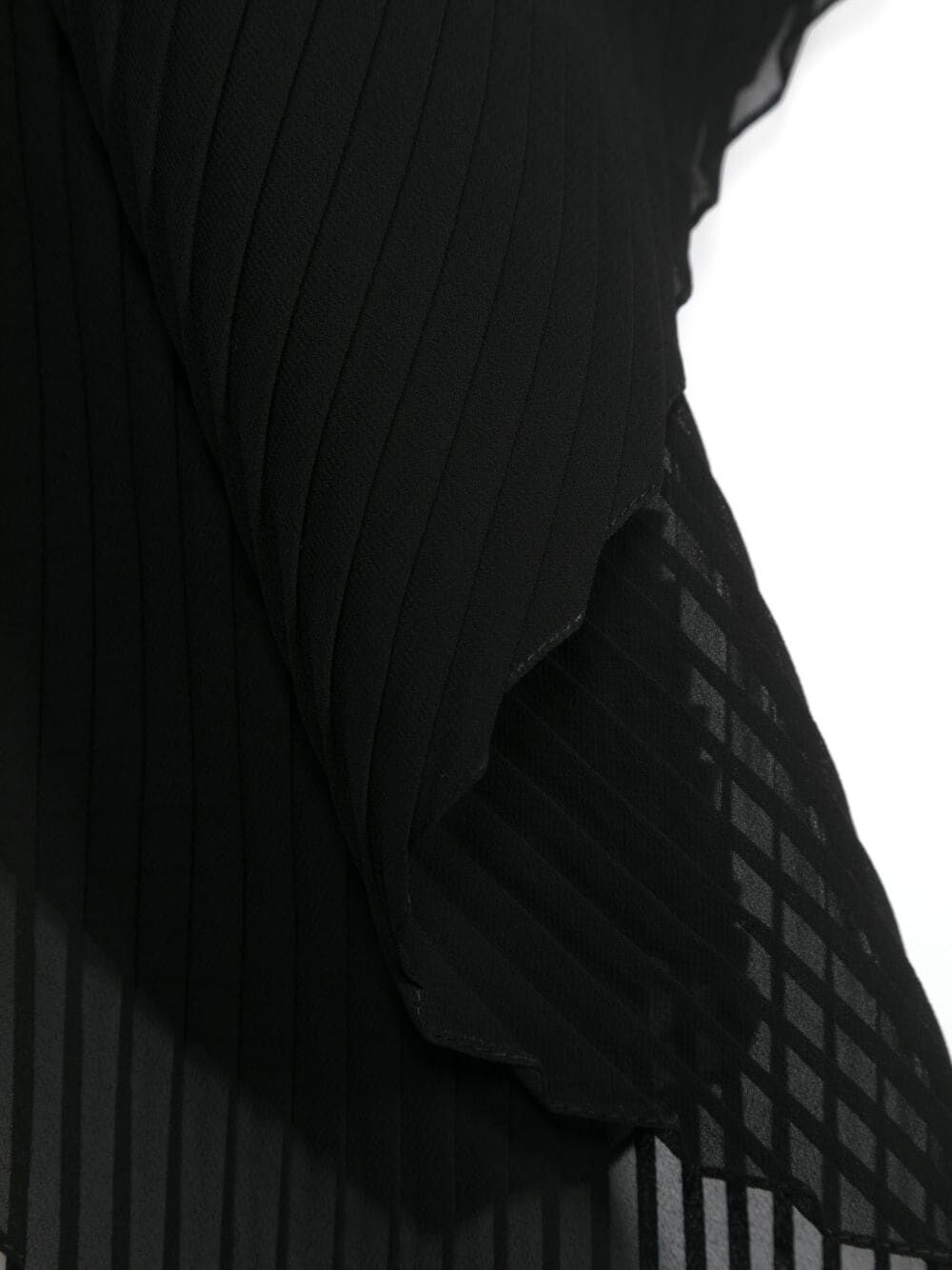 Shop Emporio Armani Lady Woven Pleated Stole In Black