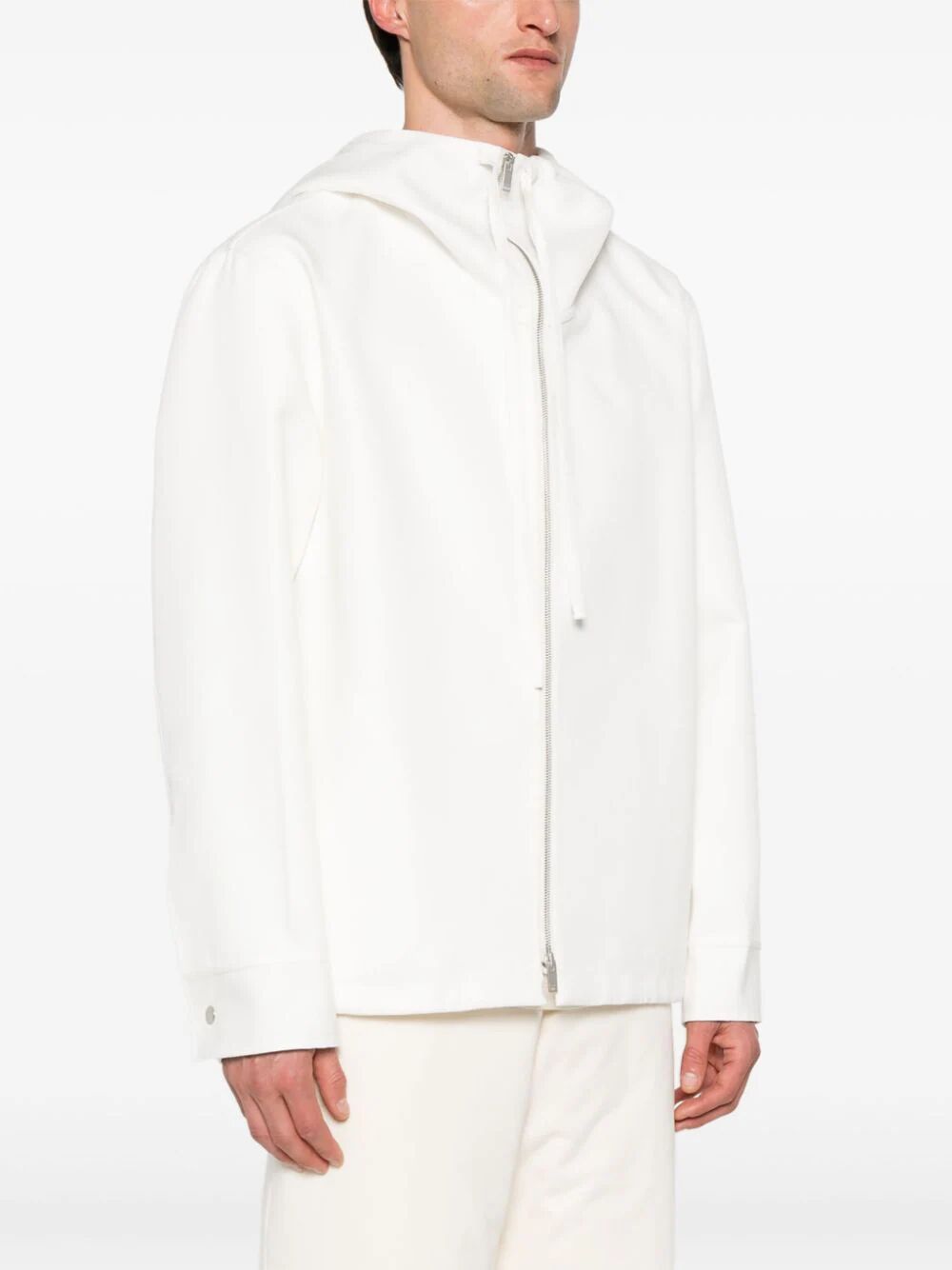Shop Jil Sander W 08 Db Boxy Fit Blouson With Hood In White