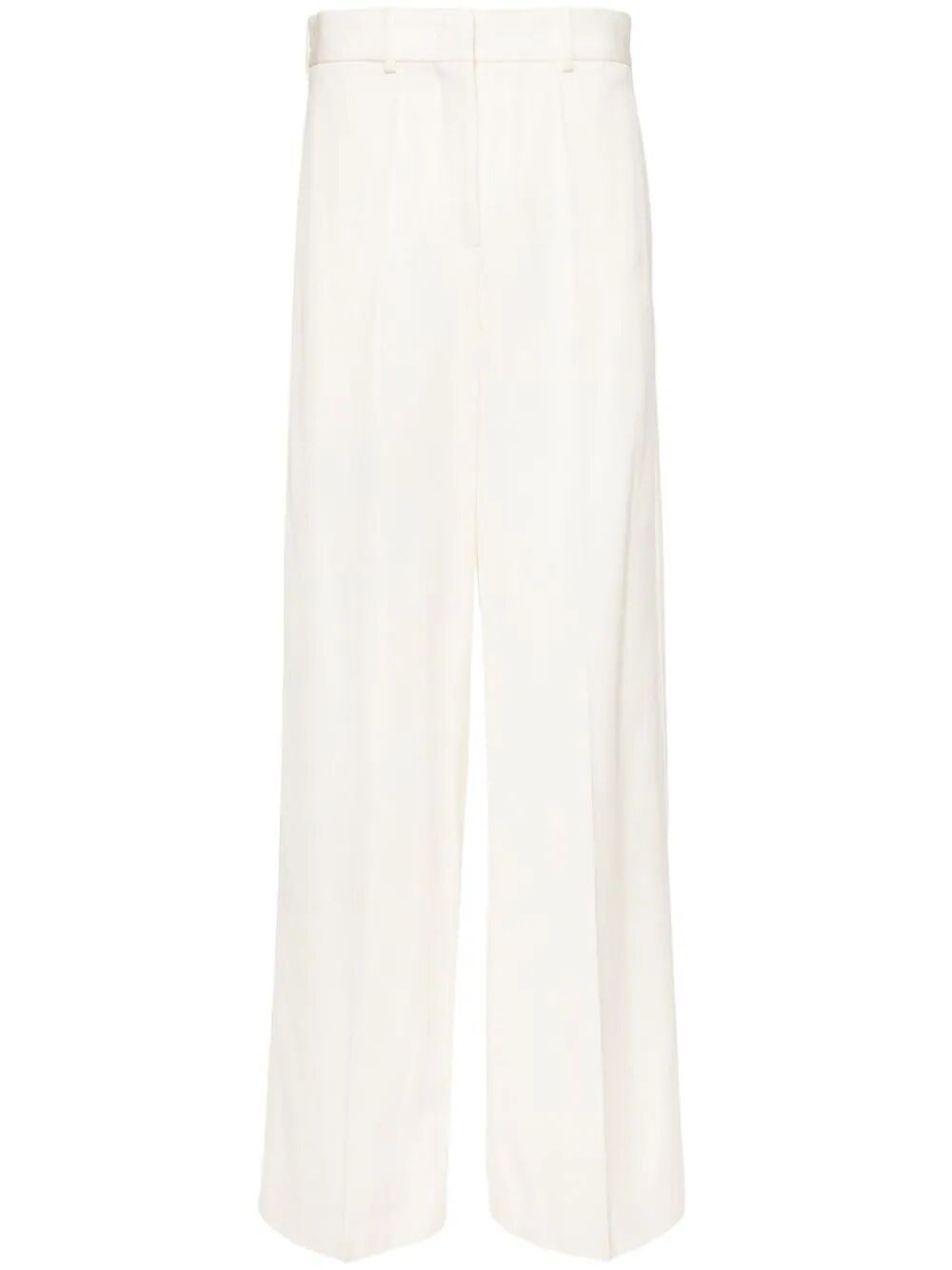 Shop Jil Sander 61 Aw 32 Wide Leg Tailored Trousers In White