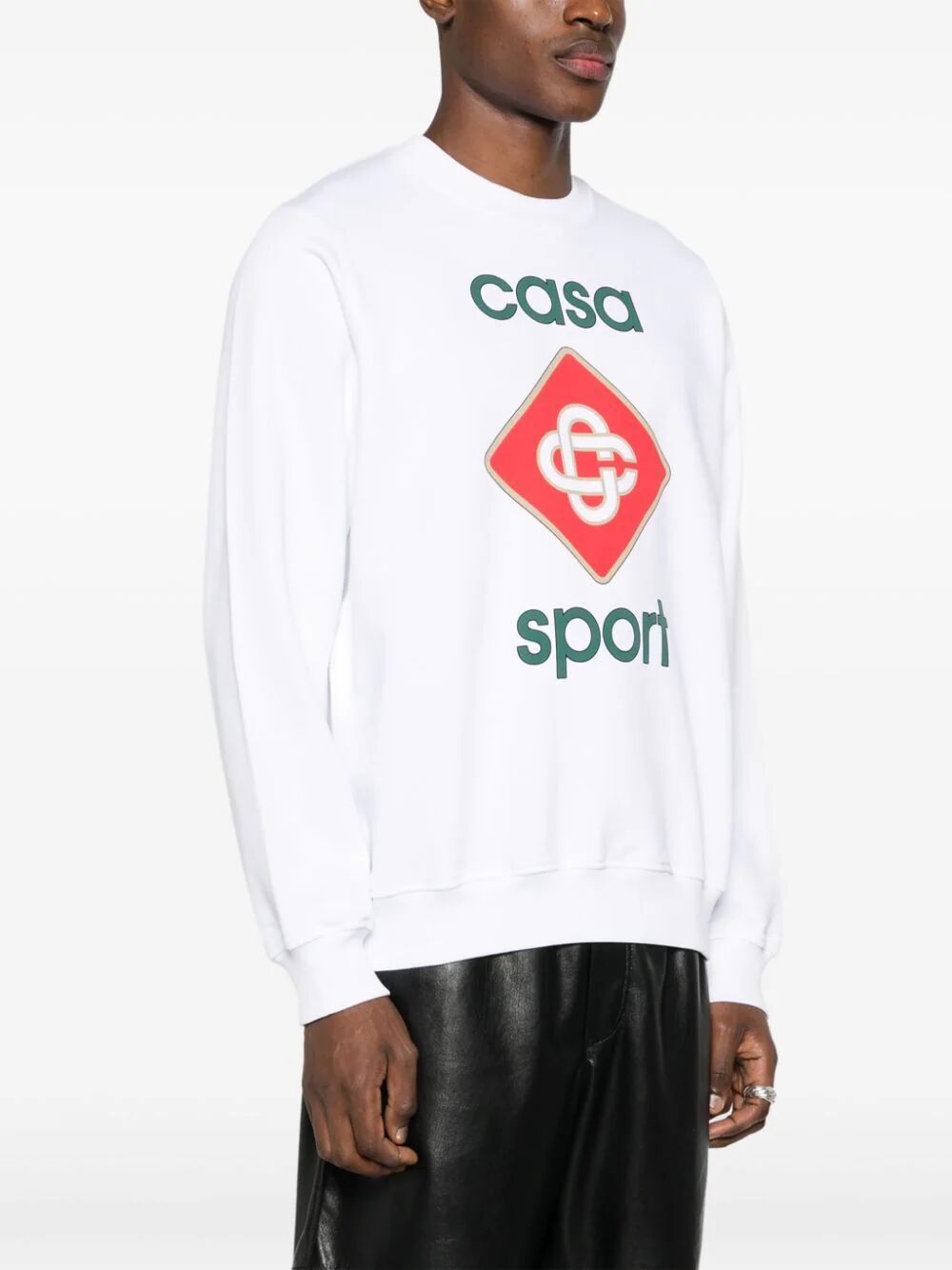 Shop Casablanca Casa Sport Icon Screen Printed Sweatshirt In White