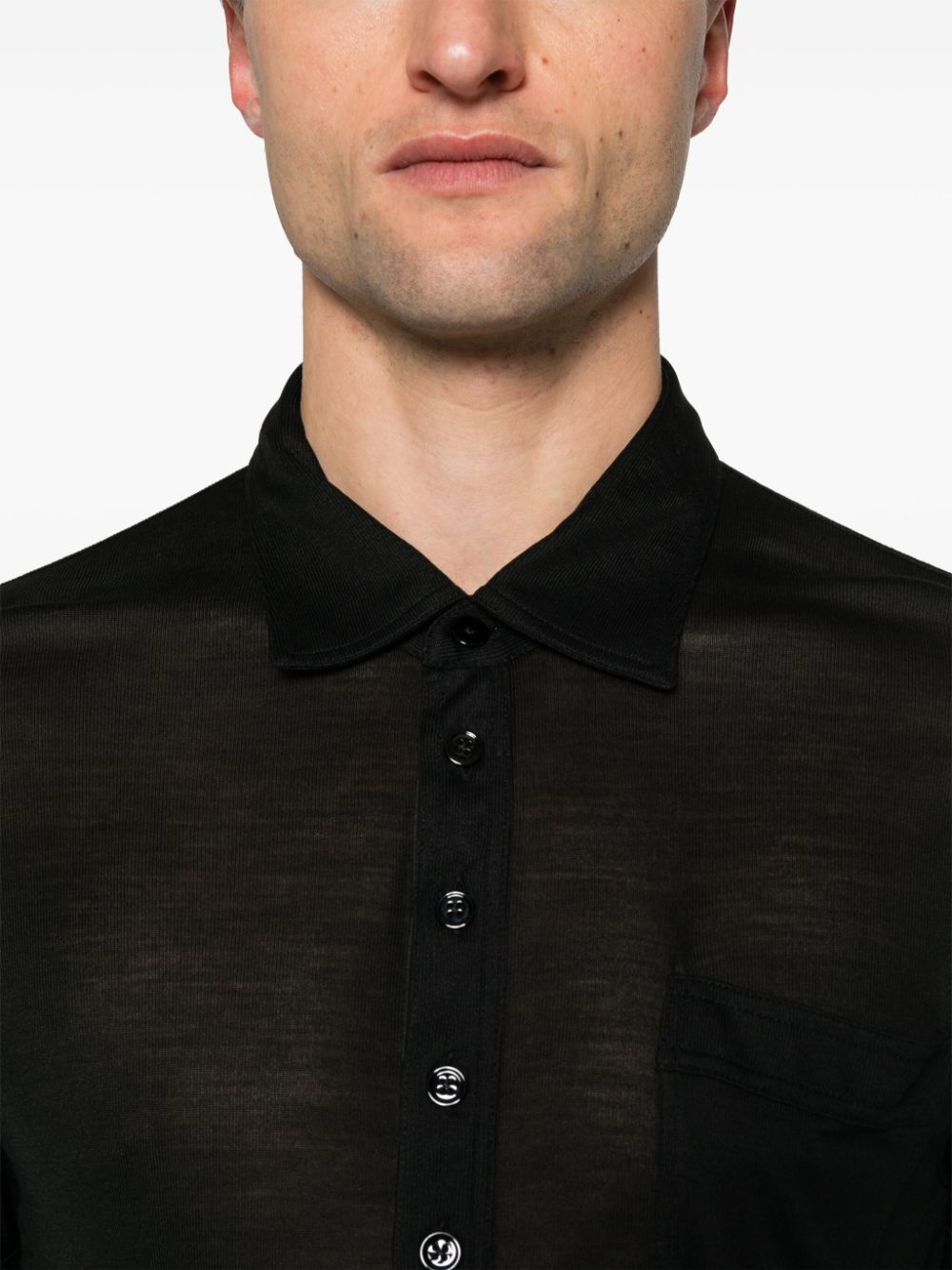 Shop Tom Ford Cut And Sewn Polo In Black