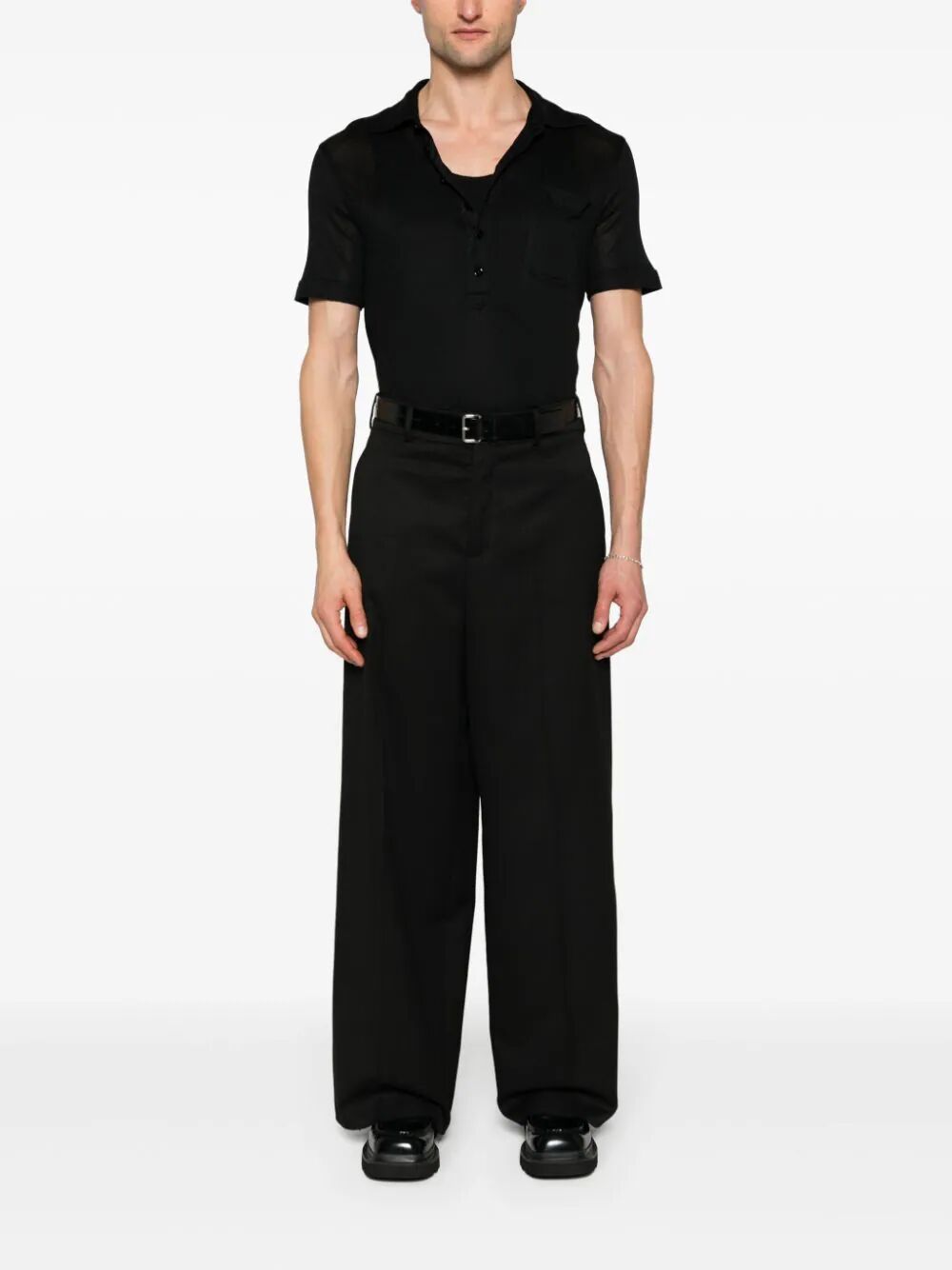 Shop Tom Ford Cut And Sewn Polo In Black