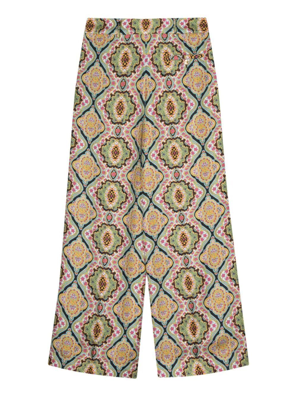 Shop Etro Silk Twill Trouser In Multicolour