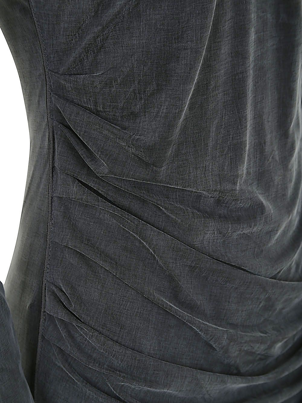 Shop Giorgio Armani Long Sleeves Pencil Long Dress In Grey